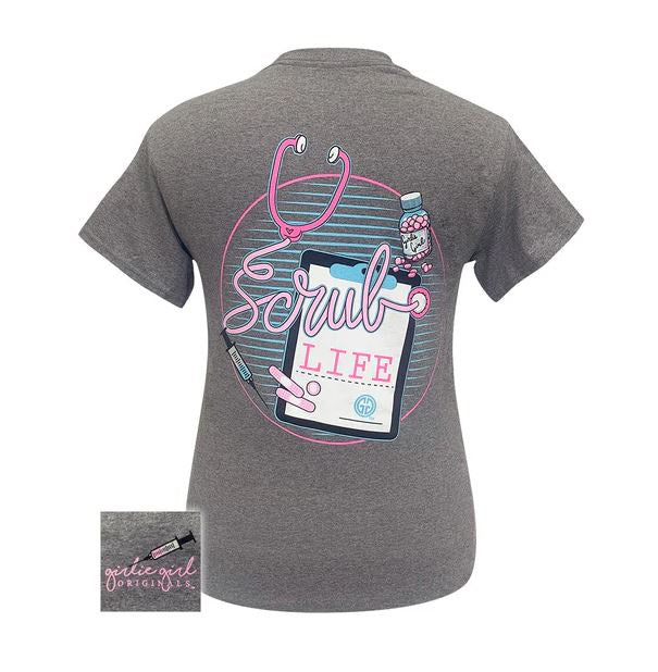 SS-2204 Girlie Girl Scrub Life Tee-Shirt, Graphite Heather