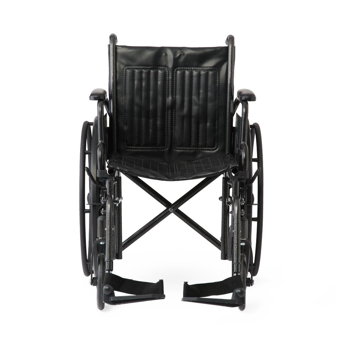 K1186V22S - 18" Wide K1 Basic Vinyl Wheelchair with Swing-Back Desk-Length Arms and Swing-Away Footrests